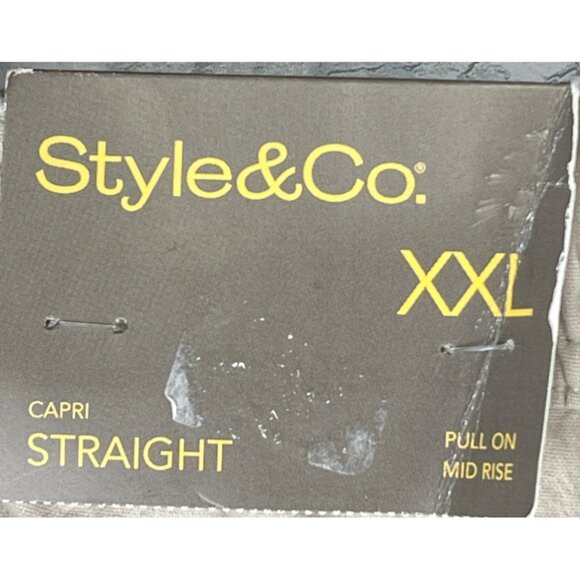 Style&Co. XXL Womens Capri Straight Pull On Mid Rise Stonewall - Picture 7 of 10